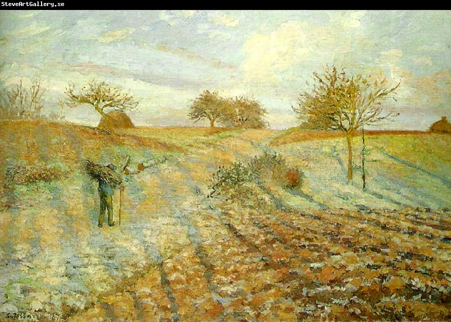 Camille Pissarro hoarfrost the old road to ennery